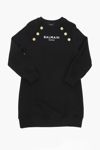 Golden Buttons Sweat Dress