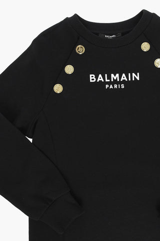 Golden Buttons Sweat Dress