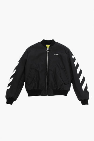 Padded Bomber Jacket with Contrasting Details