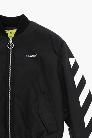 Padded Bomber Jacket with Contrasting Details