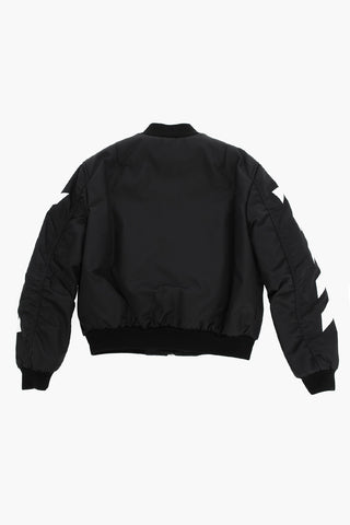 Padded Bomber Jacket with Contrasting Details