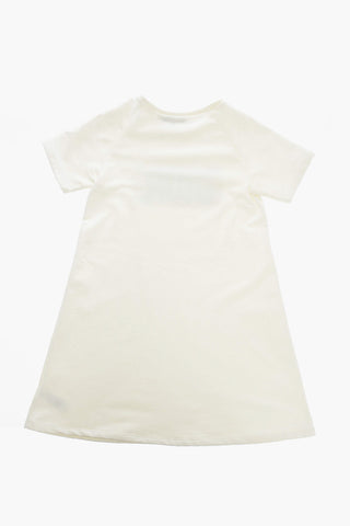 Solid Color Tee Dress with Embroidered Logo