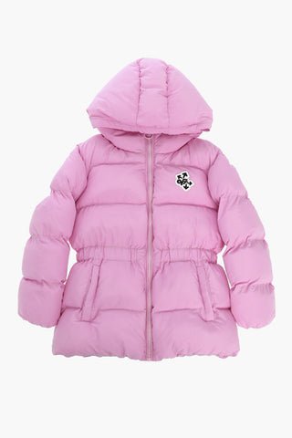 Solid Color Padded Jacket with Logo