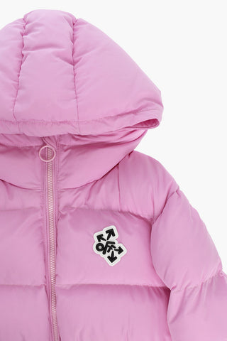 Solid Color Padded Jacket with Logo