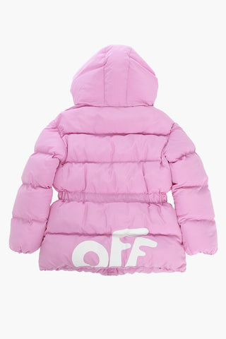 Solid Color Padded Jacket with Logo