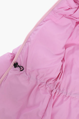 Solid Color Padded Jacket with Logo