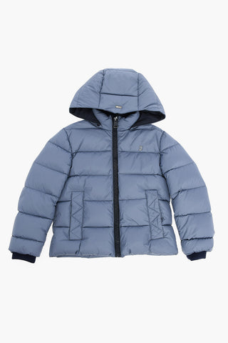 Solid Color Down Jacket with Removable Hood