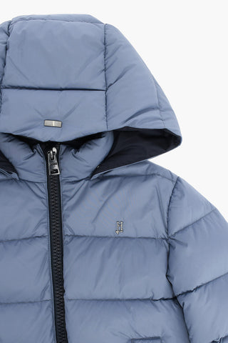 Solid Color Down Jacket with Removable Hood
