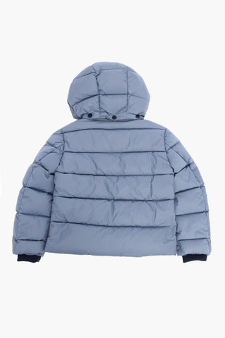 Solid Color Down Jacket with Removable Hood