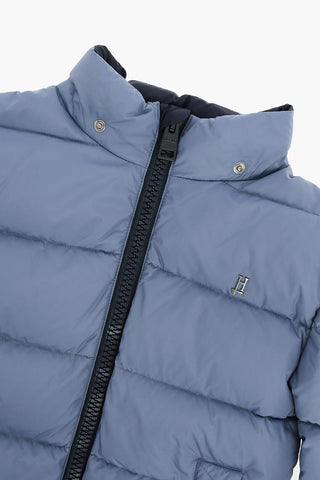 Solid Color Down Jacket with Removable Hood