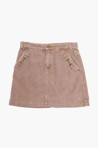 Corduroy Skirt with Golden Details