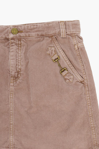 Corduroy Skirt with Golden Details