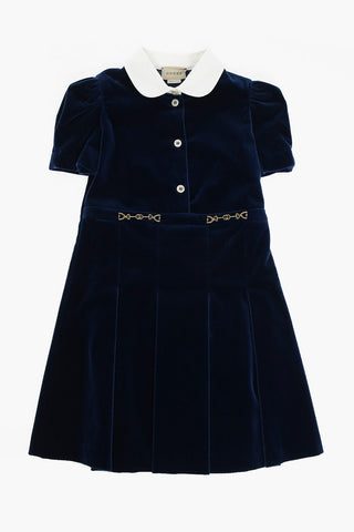 Velvet Flared Dress with Metal Details