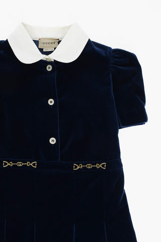Velvet Flared Dress with Metal Details
