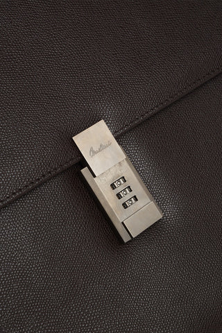 Grained Leather Business Bag with Combination Lock
