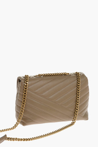 Borsa a Spalla KIRA in Chevron con Logo Goffrato