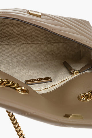 Borsa a Spalla KIRA in Chevron con Logo Goffrato