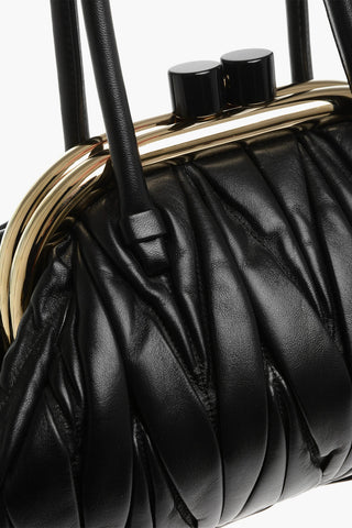 Borsa a Mano in Nappa Matelassé con Tracolla Removibile