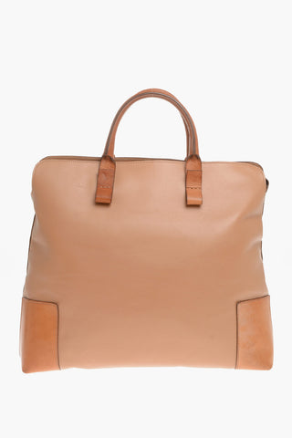 Lambskin Travel Bag with Contrasting Handles