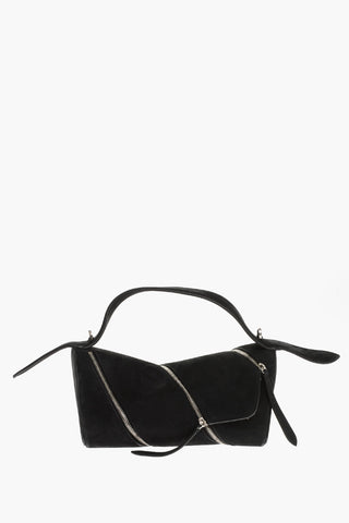 Borsa in Suede LE ZIP con Tracolla Rimovibile