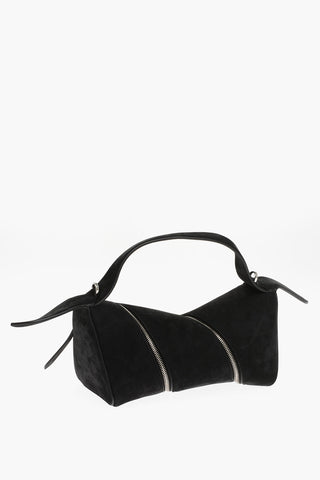 Borsa in Suede LE ZIP con Tracolla Rimovibile