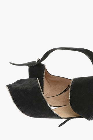 Borsa in Suede LE ZIP con Tracolla Rimovibile