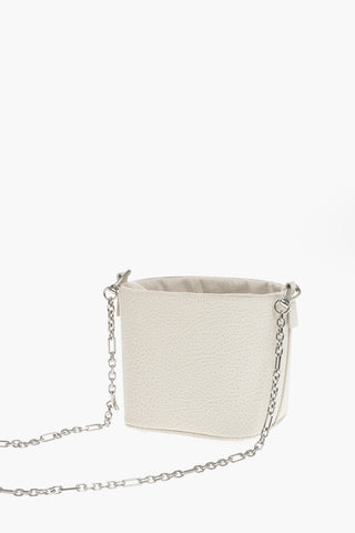 MM11 Grained Leather Bucket Bag with Chain Shoulder Strap