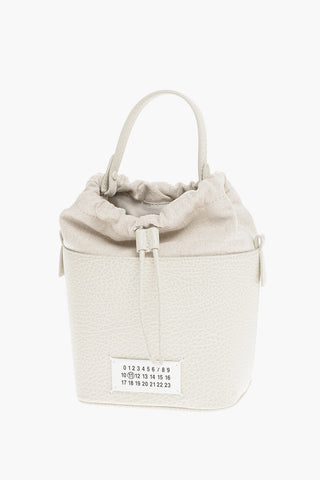 MM11 Grained Leather Bucket Bag with Chain Shoulder Strap