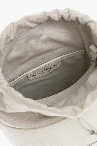 MM11 Grained Leather Bucket Bag with Chain Shoulder Strap