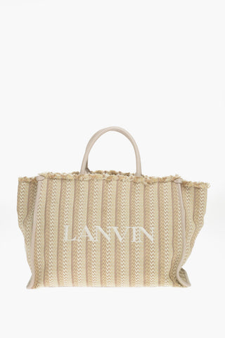 Borsa Tote CABAS in Chevron con Dettaglio Frange