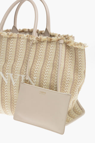 Borsa Tote CABAS in Chevron con Dettaglio Frange