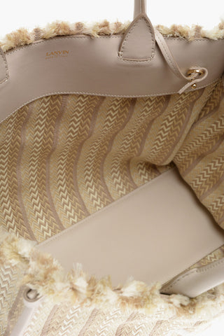 Borsa Tote CABAS in Chevron con Dettaglio Frange
