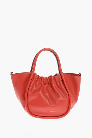Borsa a Tracolla in Pelle Liscia con Ruches
