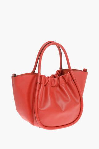 Borsa a Tracolla in Pelle Liscia con Ruches