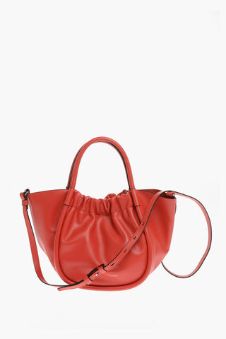 Borsa a Tracolla in Pelle Liscia con Ruches