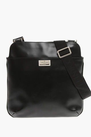 Leather Bag with Logoed Shoulder Strap