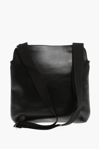 Leather Bag with Logoed Shoulder Strap