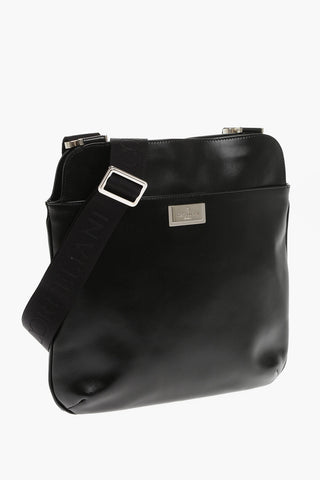Leather Bag with Logoed Shoulder Strap