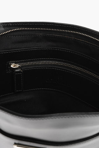 Leather Bag with Logoed Shoulder Strap