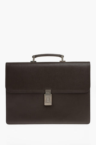 Grained Leather Business Bag with Combination Lock
