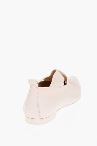 Leather Point Toe Ballet Flats with Elastic Inserts