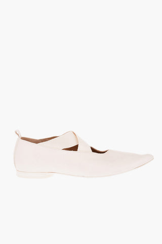 Leather Point Toe Ballet Flats with Elastic Inserts