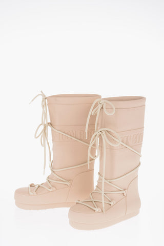 Solid Color Rubber Wellington Boots with Embossed Logo