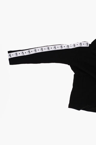 Ribbed Turtleneck Sweater with Logoed Side Band