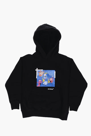 Printed Fleeced-Cotton MONSTERLISA Hoodie