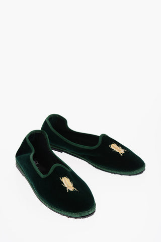 Furlane in Velour con Ricamo Dorato