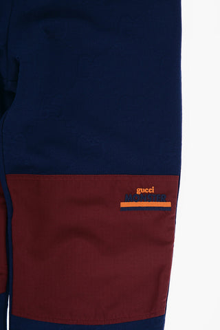 All-Over Embossed Monogram Two-Tone Joggers
