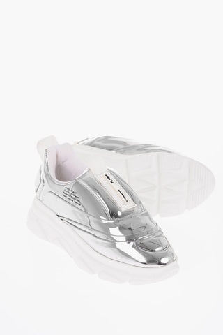 Sneakers Slip On AURORA In Ecopelle metallizzata con Stampa in Lettering