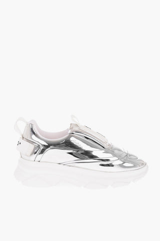 Sneakers Slip On AURORA In Ecopelle metallizzata con Stampa in Lettering