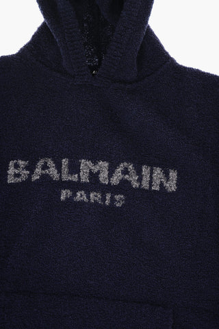 Virgin Wool Blend Sweater with Hood